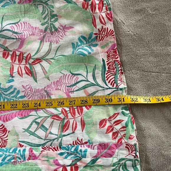 Cynthia Rowley 100% Linen Leaf Print Kimono Cover Up Oversized Pullover Medium - Picture 11 of 11